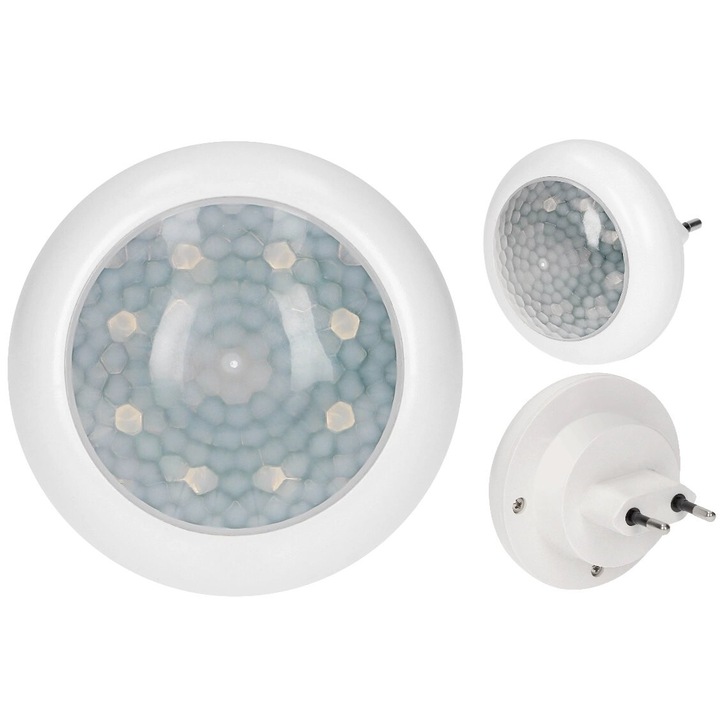 LED lámpa mozgásérzékelővel, Orno, 10°, 8 x LED, 40 lm, 6500K, Fehér