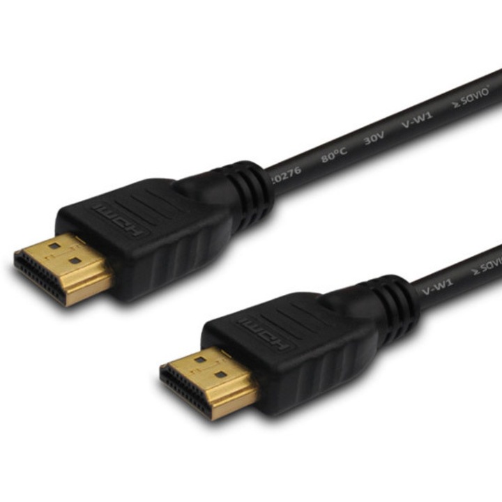 Кабел Savio CL-75 HDMI, 20m, черен, златист, v1.4, ethernet/3D