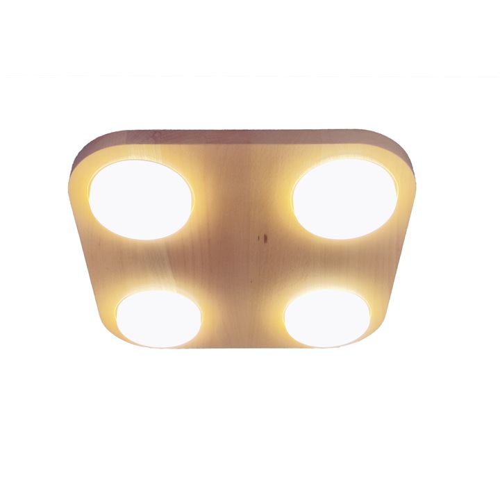 Plafoniera led OKIO 4x10W lemn natur