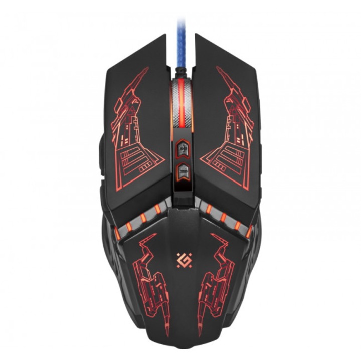 Mouse gaming, Defender, 3200DPI, Negru