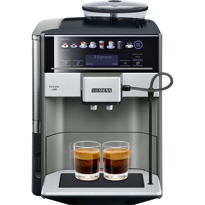 Espressor Siemens TE655203RW, 1500 W, 19 bari, 2.3 litri, Argintiu