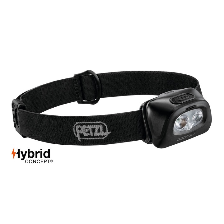 Челник Petzl Tactikka+ 2019, Лов и Риболов, 350 Лумена, Черен