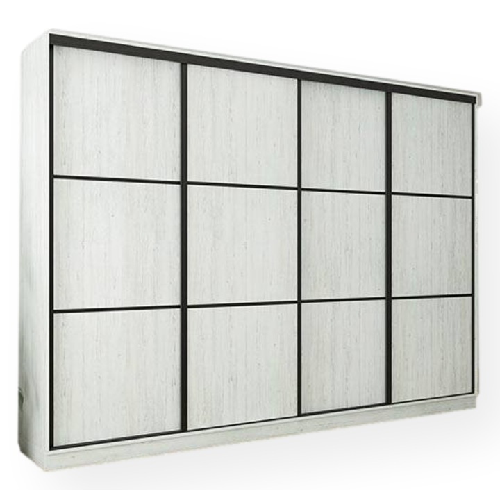 Dulap, Meblast, Premium lucrate manual, 320 cm x 244 cm x 64 cm, Sifonier, PAL 18 mm, HDF de 3 mm, PVC 0.8 mm, Numar de usi 4, Numar de sertare 6, Pin Anderson