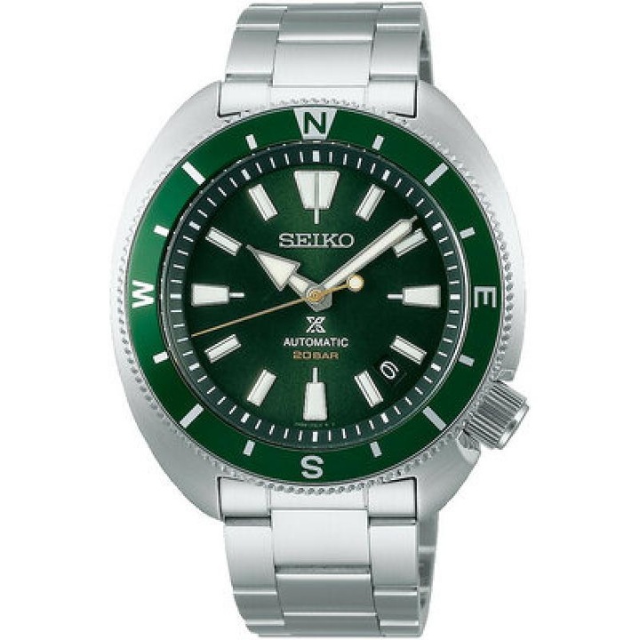 Мъжки часовник Prospex Automatic, Seiko, Неръждаема стомана, 20 ATM, Сребрист/Зелен