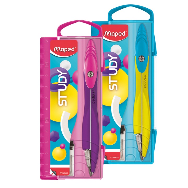 Körző, heggyel, MAPED "Study Pop", vegyes színek