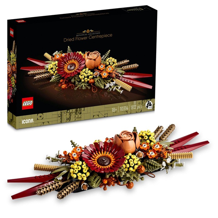 LEGO® Icons Botanical - Орнамент от сухи цветя 10314, 812 части