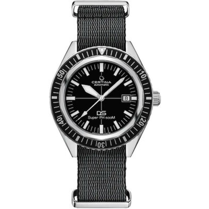 Мъжки часовник DS Super, Certina, неръждаема стомана/текстил, 50 ATM, черен