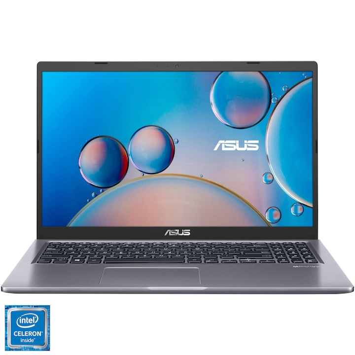 Laptop ASUS A516MA cu procesor Intel® Celeron® N4020 pana la 2.80 GHz, 15.6", Full HD, 8GB, 256GB SSD, Intel® UHD Graphics 600, No OS, Slate Grey