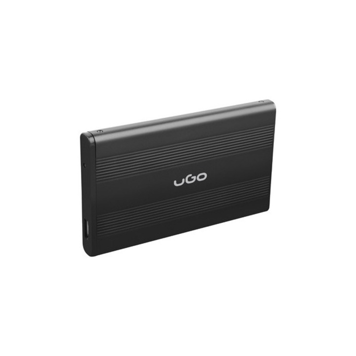 Hard disk rack case uGo, 2.5", USB, Алуминий, Черен