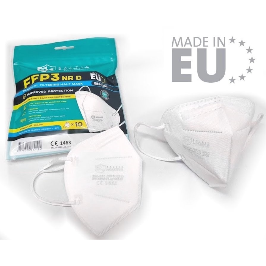 Set 10 masti de protectie respiratorie FFP3 Baltic Masks BM031 NR