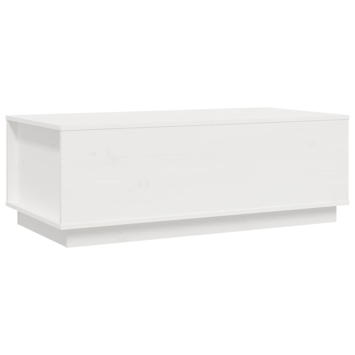 Кафе маса vidaXL, Бяла, 100x50x35 см, Бор масив, 14.6 Kg