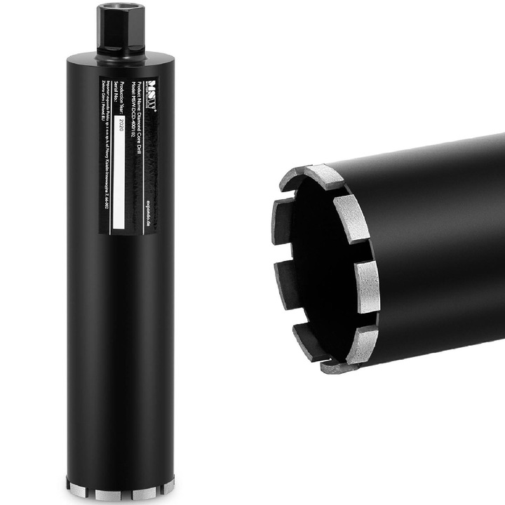 Burghiu cu carota diamantata pentru beton, MSW, 400 mm, dia. 102 mm, Negru