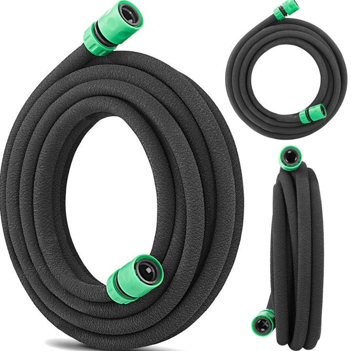 Furtun, Hillvert, Cauciuc, 7.5 m, Negru