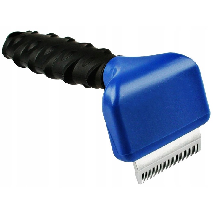 Perie pentru animale Verk Group, Inox, Albastru/Negru - Cod produs: FURMINATOR-4,5CM