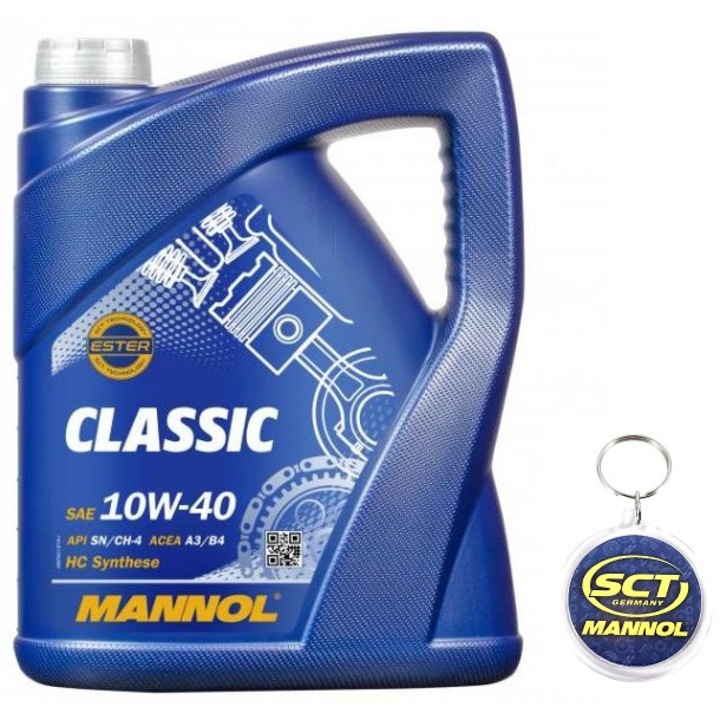 Set Ulei Auto Mannol Classic 10W-40- 5L cu Breloc Mannol