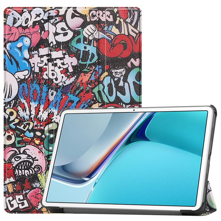 Huawei MatePad 11 2021 tablettel kompatibilis táblagép védőtok, 11" ökológiai bőr, Urban Vibe, Multicolor