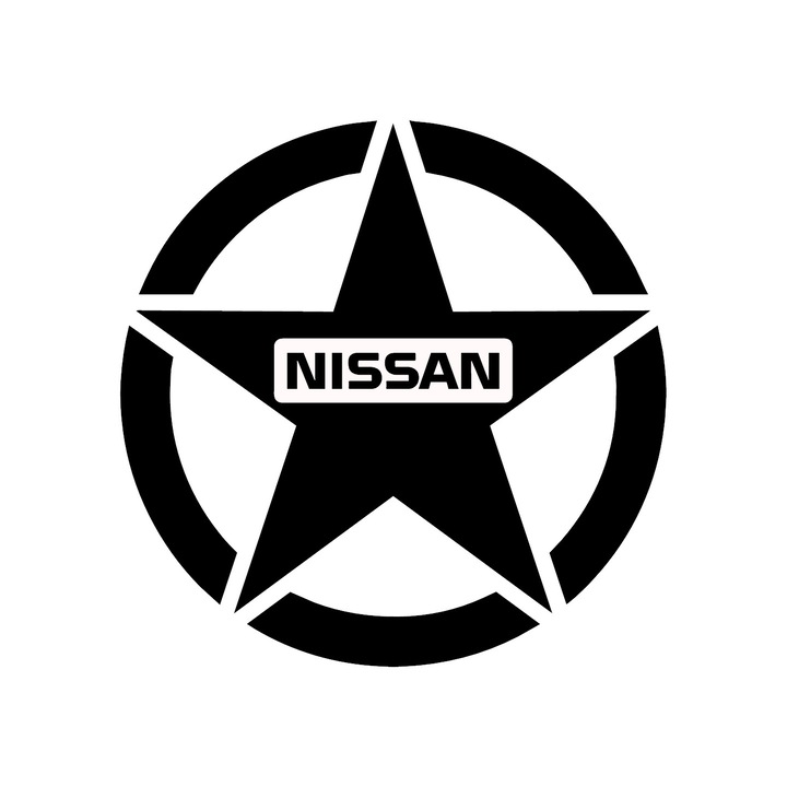 Стикер, Army Star Nissan, черен, 30 см