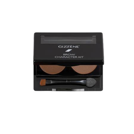 Set complet fard si ceara de sprancene Gizzene Brow Character Kit, 03 Soft Brown, 2 x 2.5 gr