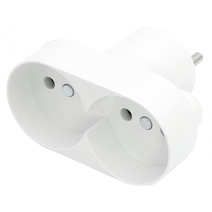 Priza R-6/R-260, Blow, 2 prize, 250 V, 16 A, Alb