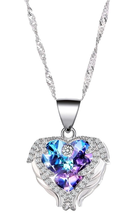 Colier dama cu pandantiv inima, Mennica Bydgoska, Argint/Swarovski, 50 cm, Argintiu