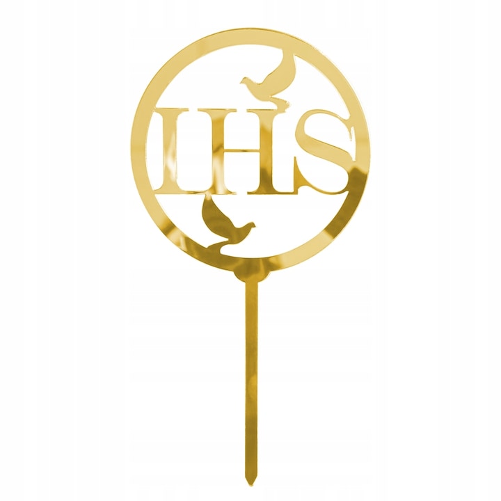 Декорация за торта, Vixen, повод за първо причастие, текст IHS, злато