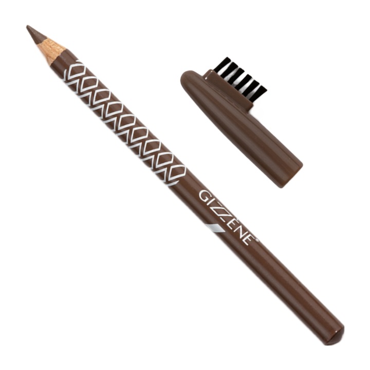 Creion de sprancene cu perie Gizzene Brow Definer, 03 Saten Ciocolatiu deschis