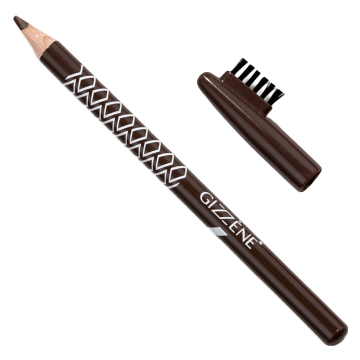 Creion de sprancene cu perie Gizzene Brow Definer, 01 Saten inchis