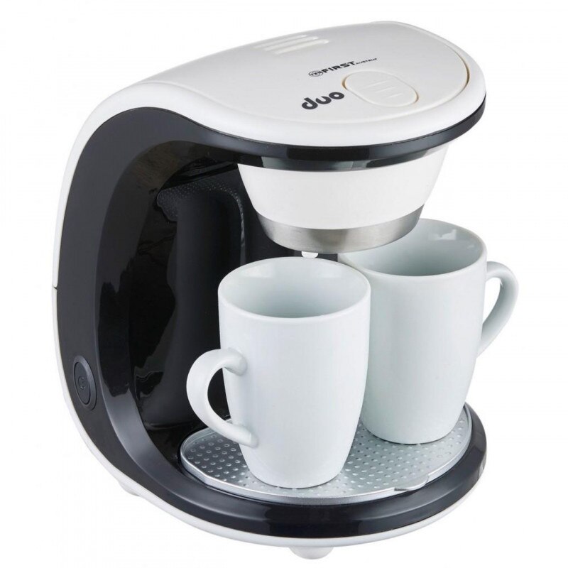 Aparat de cafea First Austria FA-5453-2, 450W, Doua cesti, Filtru detasabil, Alb