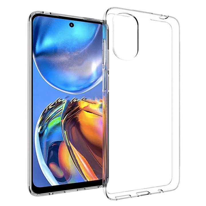 Szilikon tok kompatibilis a Motorola Moto E32 / E32s-vel, Kristálytiszta, Slim Fit, Ultra Protection Technology, Transparent