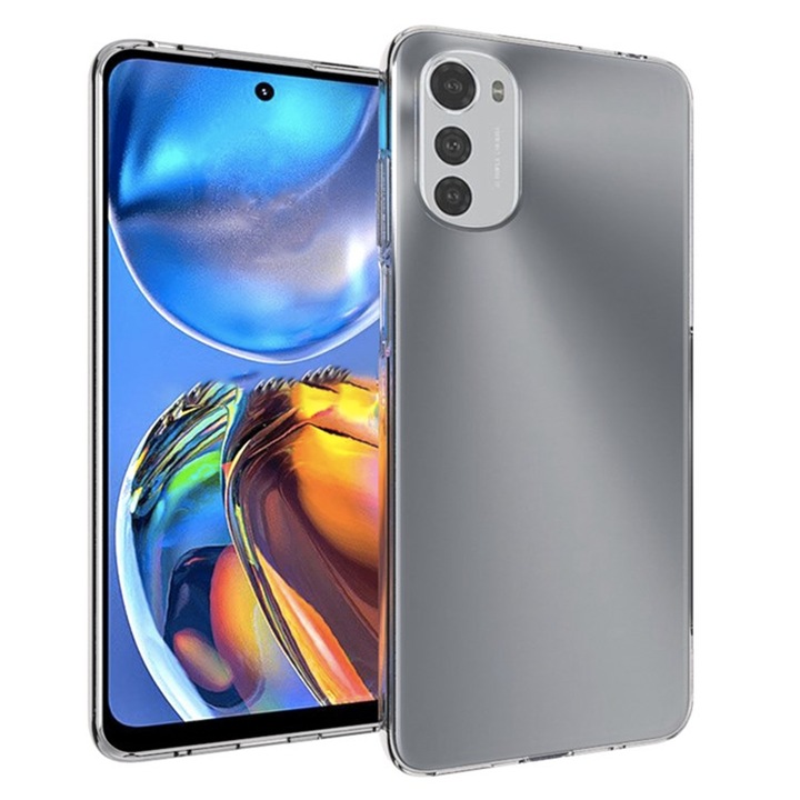 Szilikon tok 1,5 mm kompatibilis a Motorola Moto E32 / E32s-vel, kristálytiszta, vékony illeszkedés, ultra védelmi technológia, átlátszó