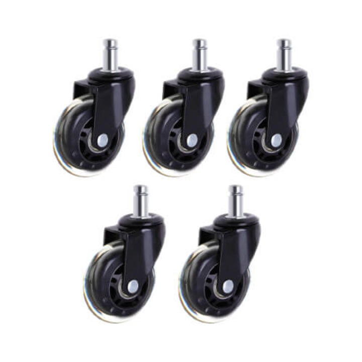Set de roti din silicon ProGlide, Smania, 5 bucati, Diametrul rotii 64 mm, Rotatie la 360°
