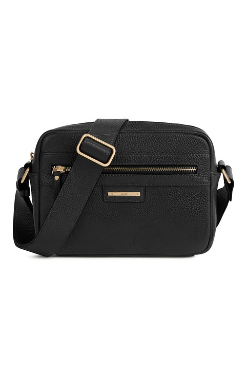 Geox, Geanta crossbody din piele Blandine, Negru