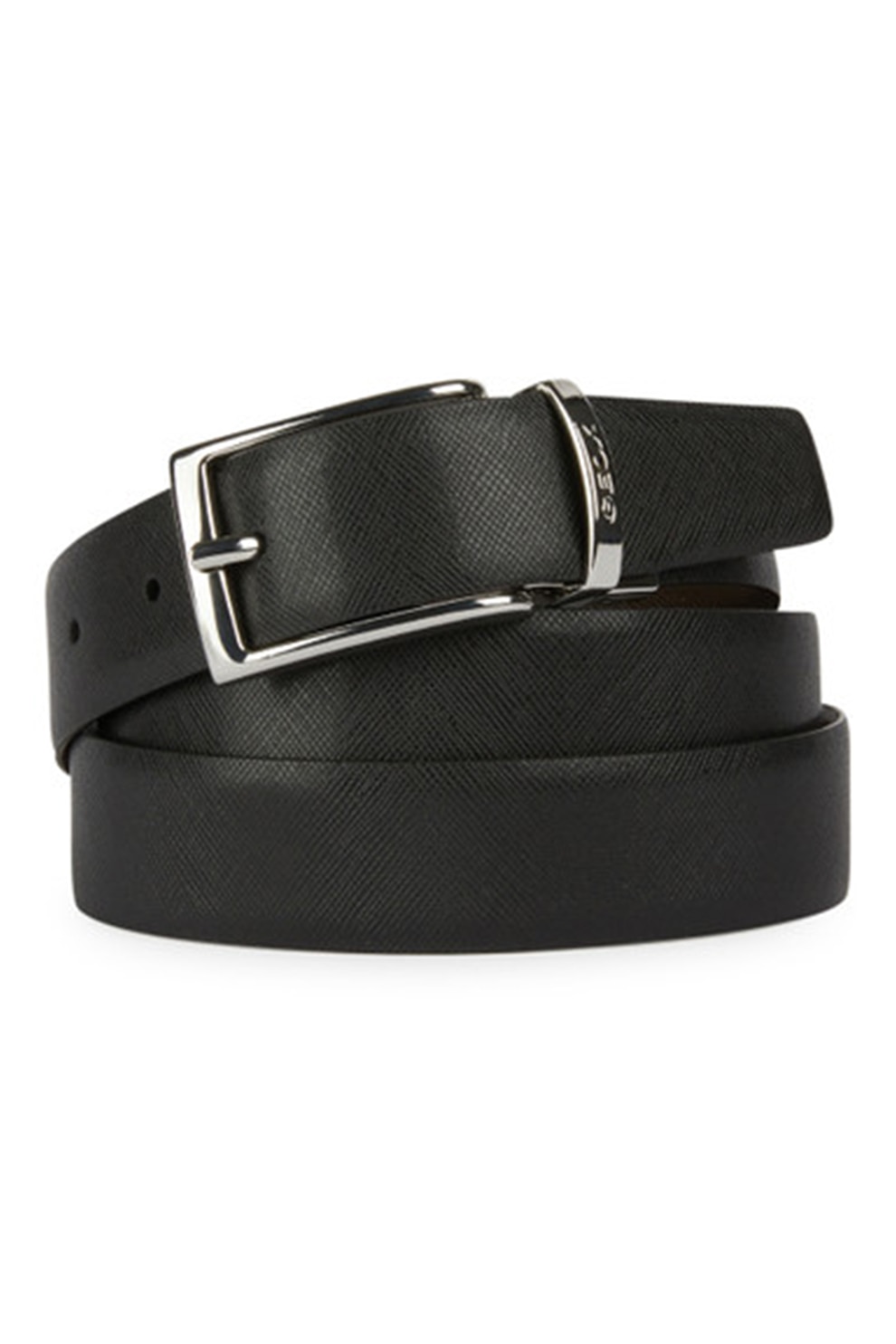 Geox, Curea de piele cu logo, Negru, 95