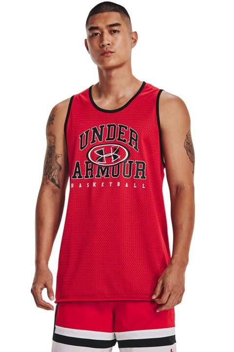 Under Armour, Top reversibil pentru baschet Baseline, Rosu/Negru