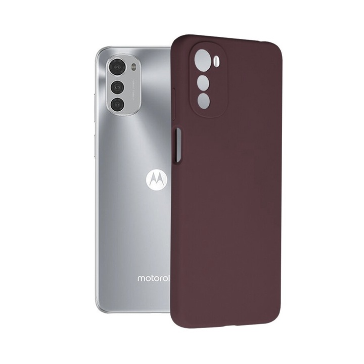 TPU szilikon tok mikroszálas Motorola Moto E32 / E32s-hez, belső mikroszálas, Optim Ultra védelem, fekete