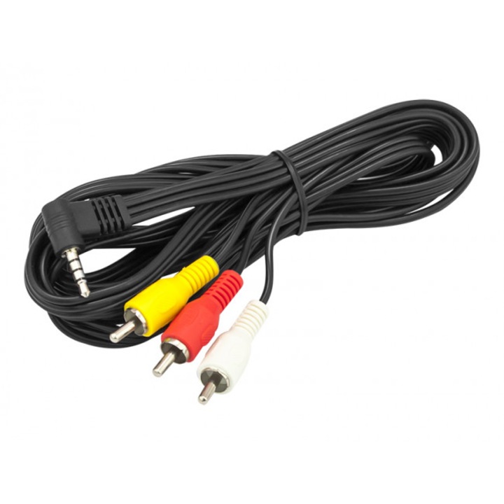 Cablu audio, Blow, Jack 3.5 la 3 x RCA, 2.5 m, Multicolor