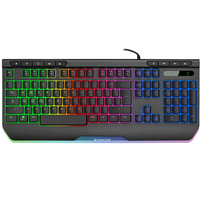 Tastatura gaming Tracer GAMEZONE RAY X USB, membrana, full-size, 11 taste multimedia, Anti-ghosting, retroiluminare RGB personalizabila