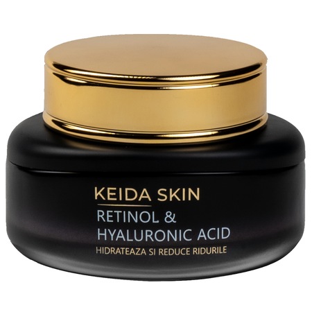 Crema hidratanta pentru fata, antirid, pete pigmentare, KEIDA SKIN cu Retinol si Acid Hialuronic pentru toate tipurile de ten, 3 buc x 55 ml
