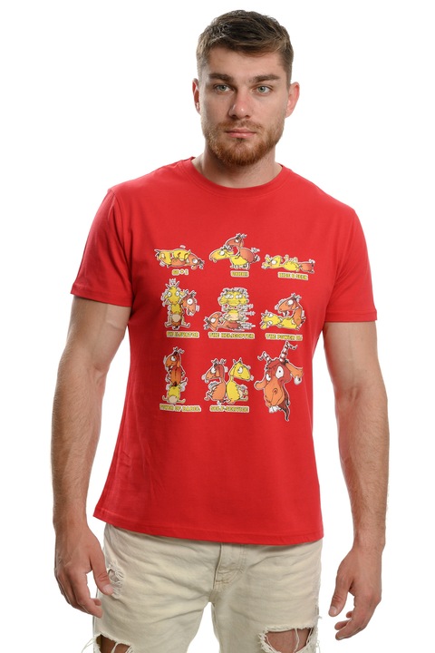 Tricou pentru barbati Printex, Goats Sex Positions, Funny T-shirt, Rosu