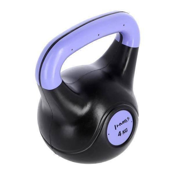 Greutate Kettlebell, Hms, Ciment, 4kg, Negru/Mov
