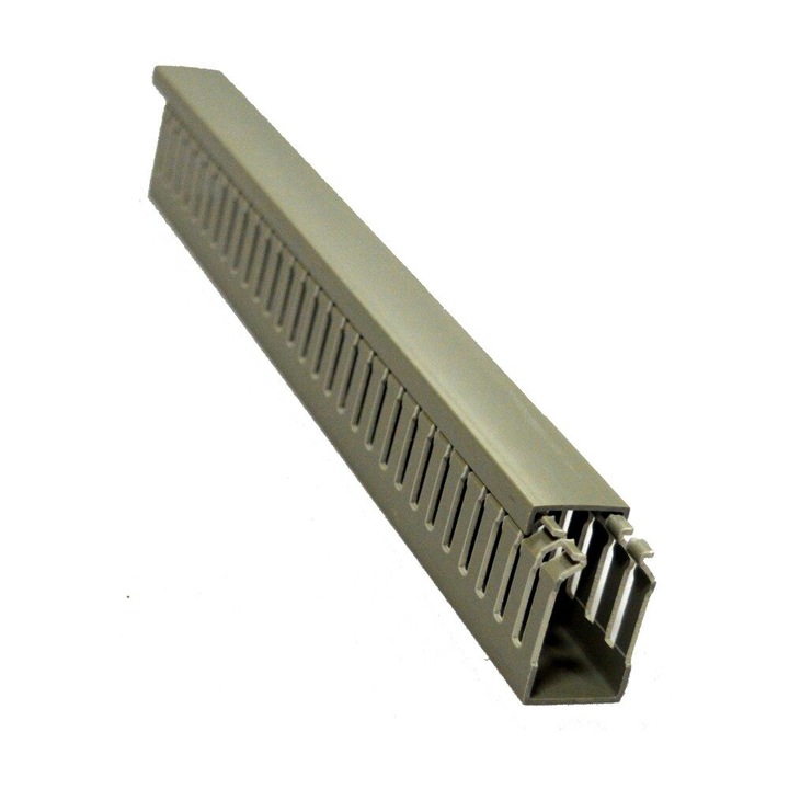 Canal perforat 25x80mm, gri, 2m/buc