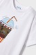 Mayoral, Tricou cu imprimeu grafic si decolteu la baza gatului, Alb, 98 CM
