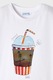Mayoral, Tricou cu imprimeu grafic si decolteu la baza gatului, Alb, 98 CM