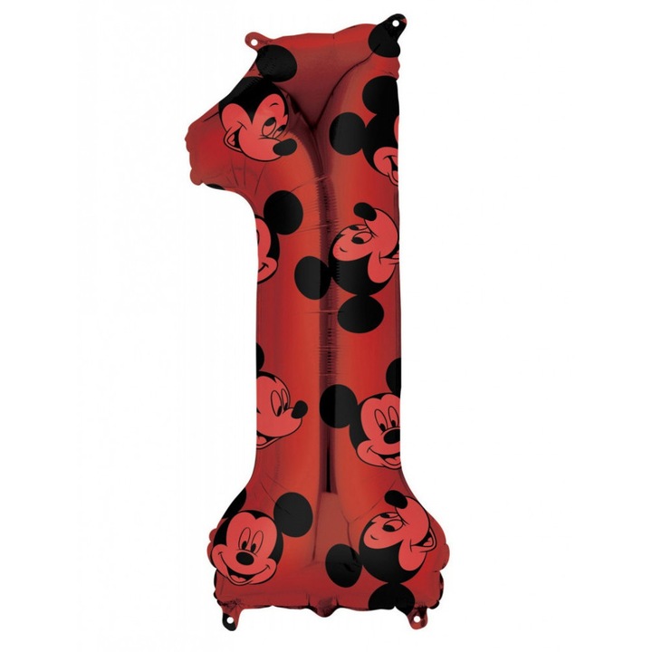 Фолиев балон номер 1 Мики Маус 66см 0026635401319