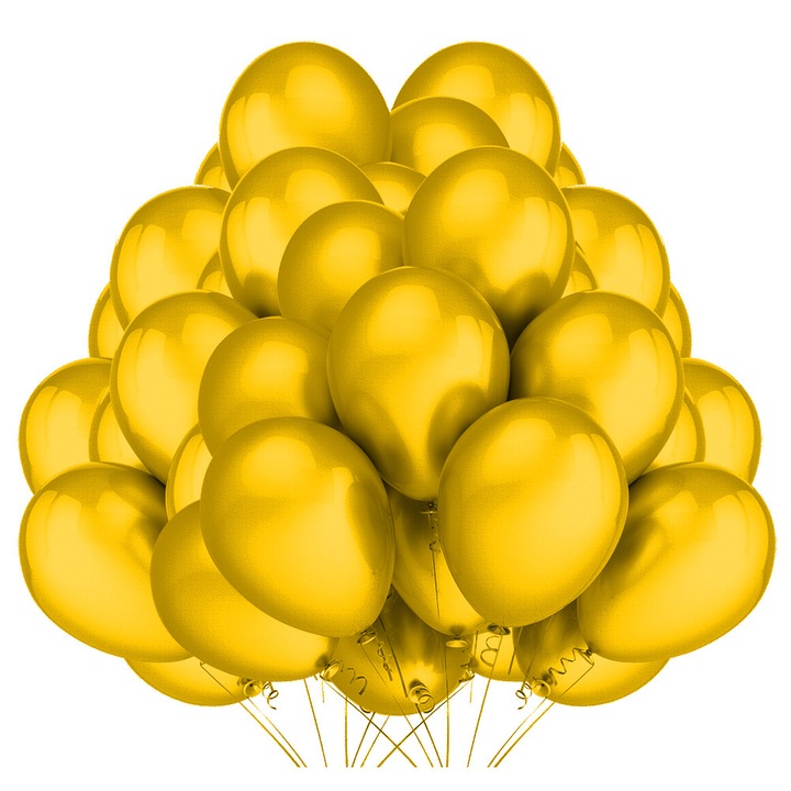 Комплект балони, Vixen, 50 части, 30 см, метално злато