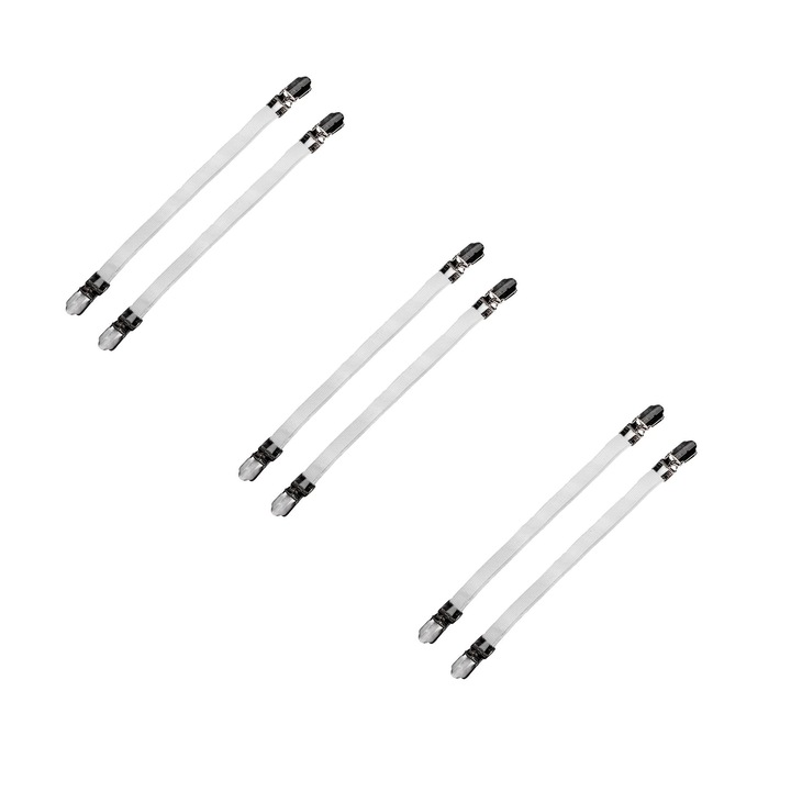 Állítható, 22x1,3 cm, 6 db-os Stretch pánt készlet lepedők vagy terítők rögzítéséhez