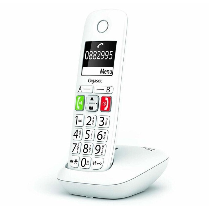 Telefon DECT fara fir Gigaset E290, Caller ID Alb