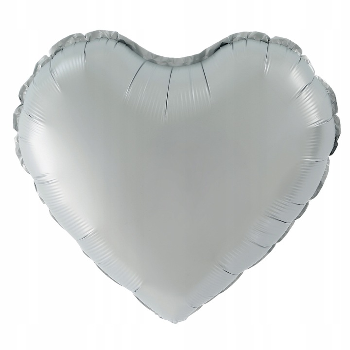 Балон, Виксен, Сърце, 45 см, Матово сребро