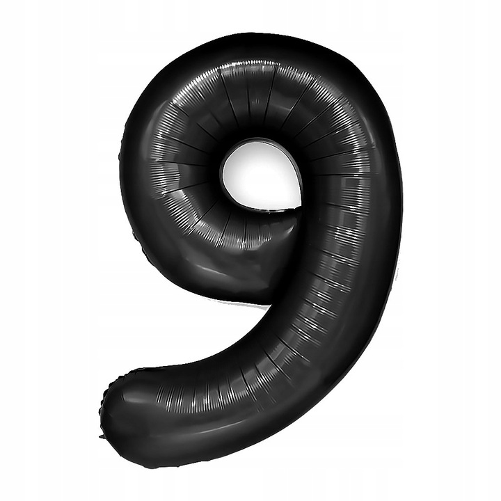 Балон за рожден ден, Vixen, фолио, номер 9, 100 см, черен