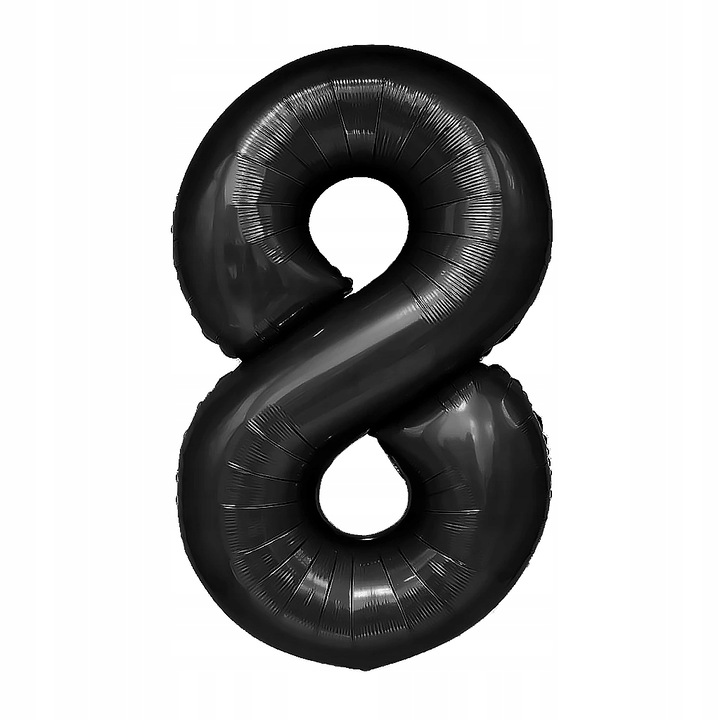 Балон за рожден ден, Vixen, фолио, номер 8, 100 см, черен